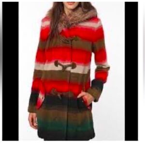 BB Dakota faux fur hooded toggle coat